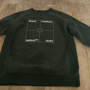 museum of peace and quiet dark green crew neck, never been worn